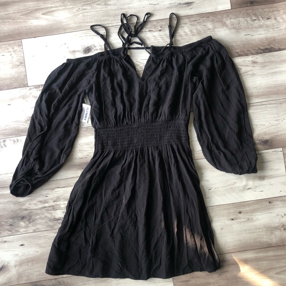 Old Navy Off the Shoulder Black Mini Dress - Picture 3 of 8